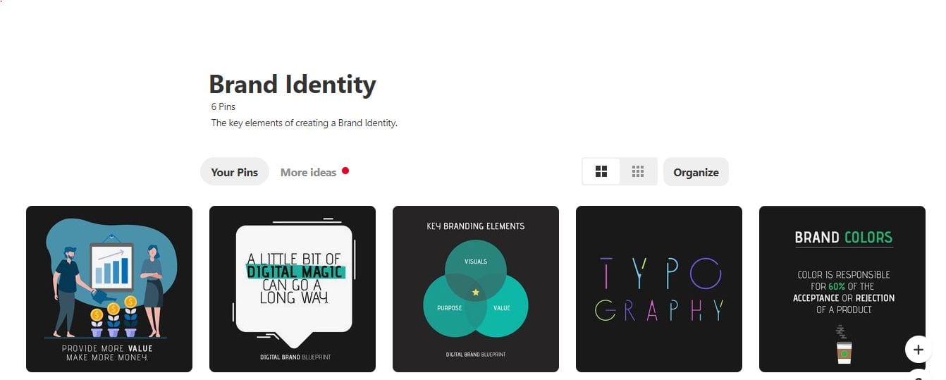 Moodboard Example on Pinterest By Digital Branding