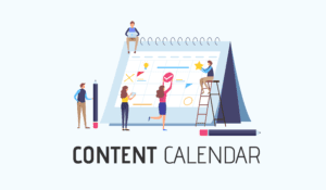 People Creating a Content Calendar Together as a Team Marketing Cover Photo.