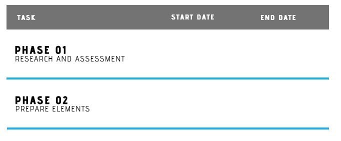 A photo with an example of setting the campaign timeline with dates.