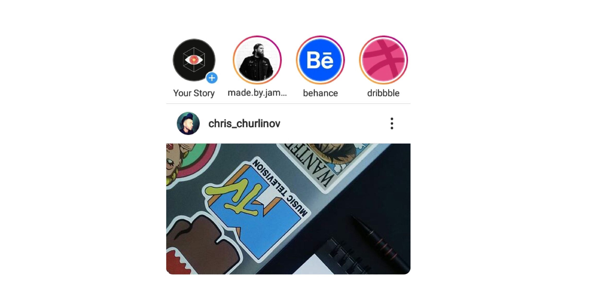 Instagram Stories User Experience Example with New Stories Available For User To View.