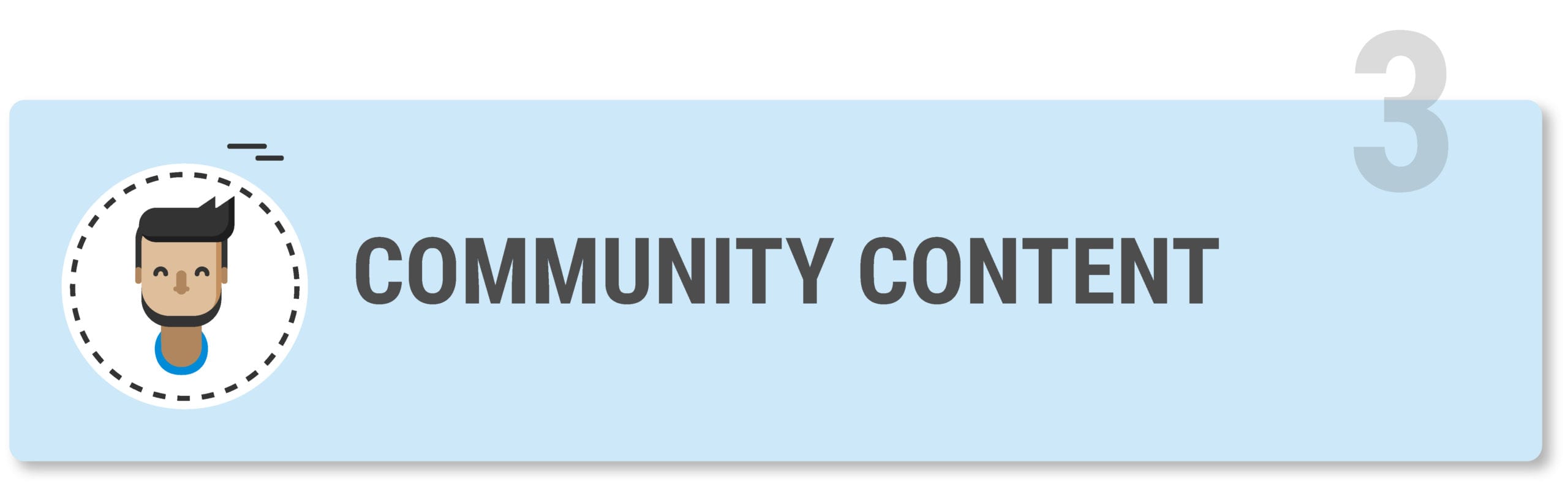 Community content example with consumer profile in circle.