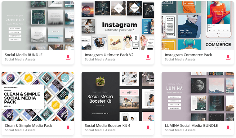 A collection of social media and other brand design elements.